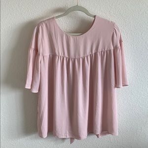 Pink short sleeve blouse